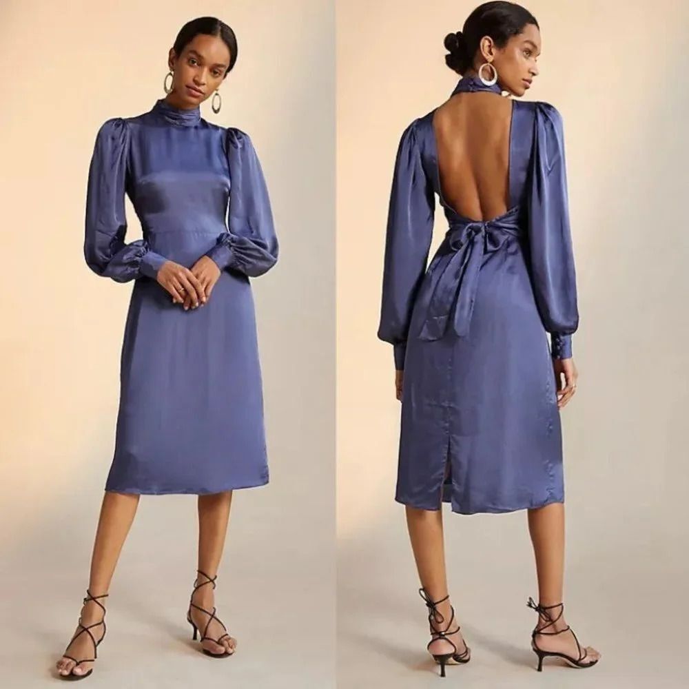 Anthropologie Hutch Open-Back Midi Dress Size 2 NWOT